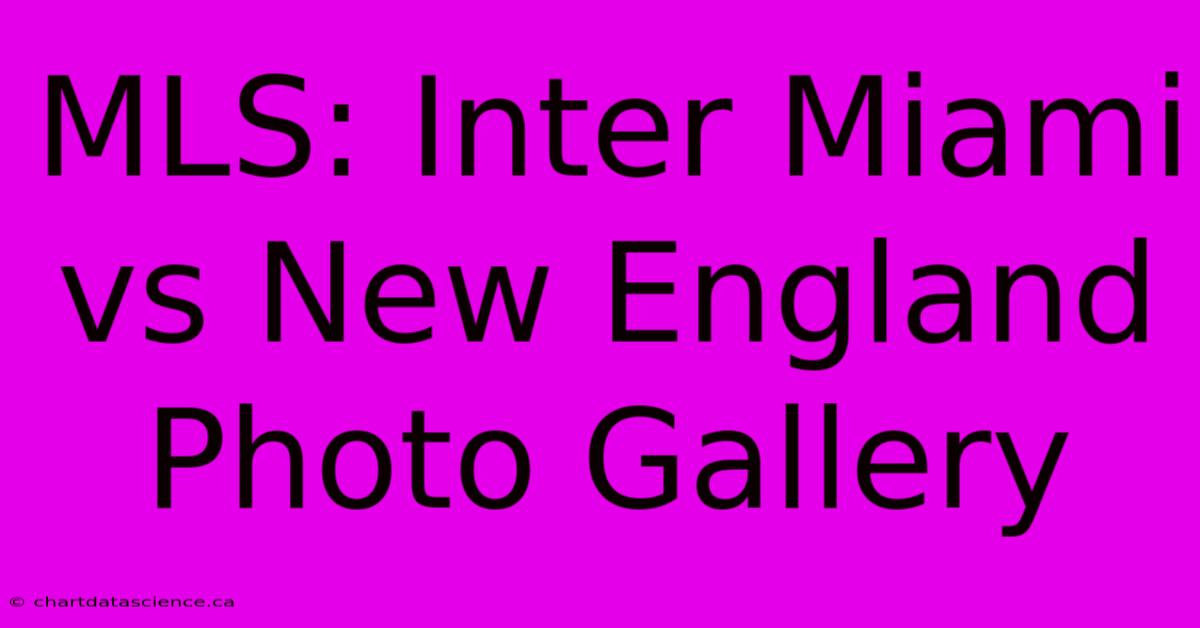 MLS: Inter Miami Vs New England Photo Gallery