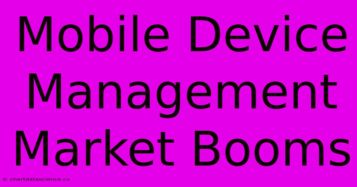 Mobile Device Management Market Booms