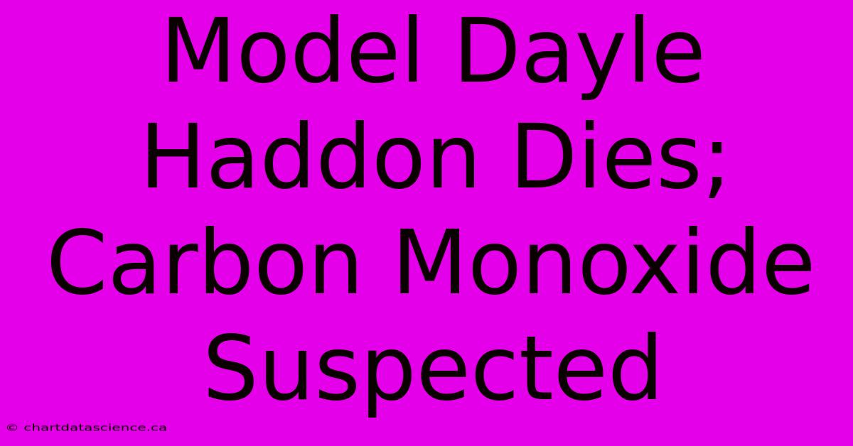 Model Dayle Haddon Dies; Carbon Monoxide Suspected