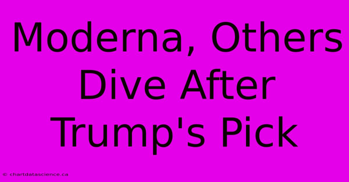 Moderna, Others Dive After Trump's Pick 