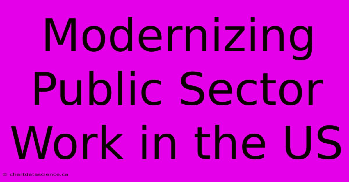 Modernizing Public Sector Work In The US