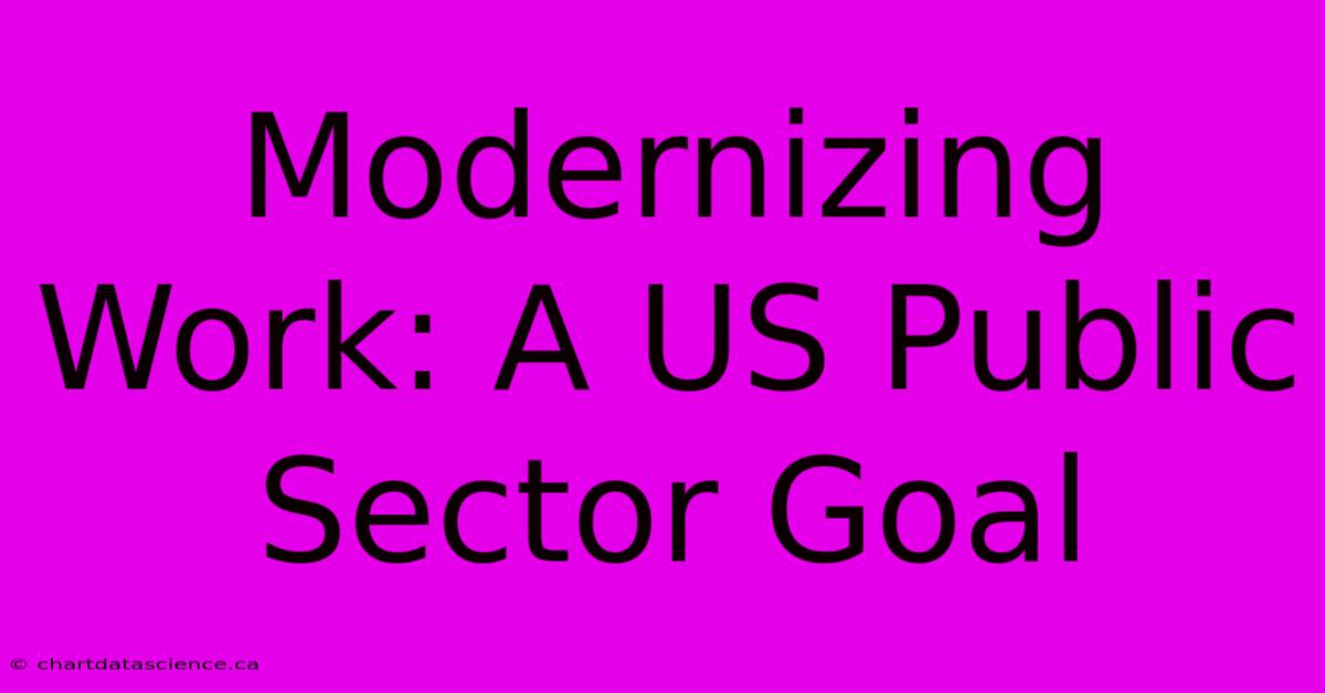 Modernizing Work: A US Public Sector Goal