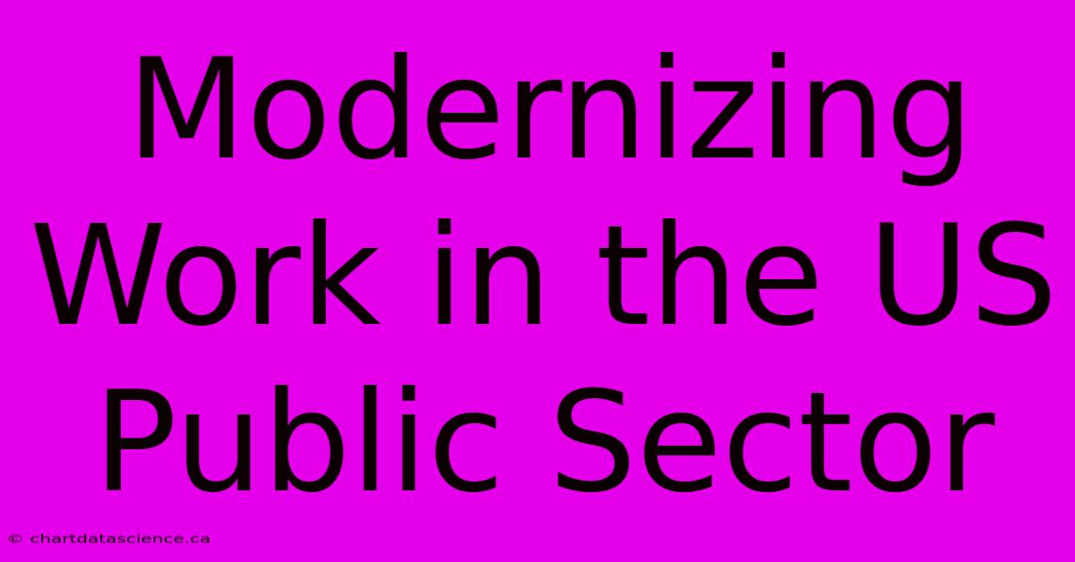 Modernizing Work In The US Public Sector