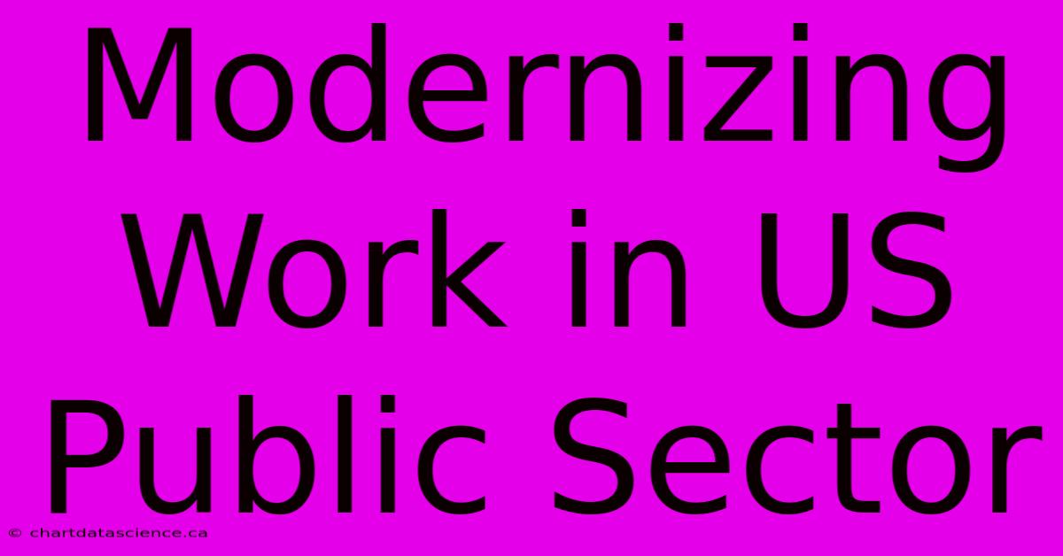 Modernizing Work In US Public Sector