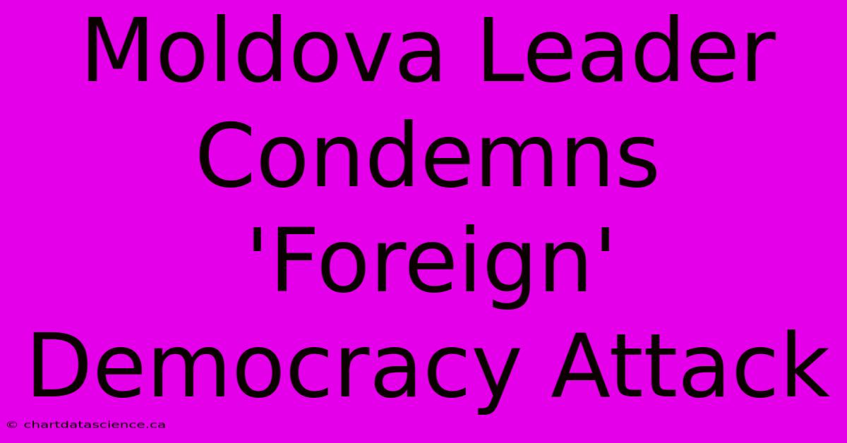 Moldova Leader Condemns 'Foreign' Democracy Attack