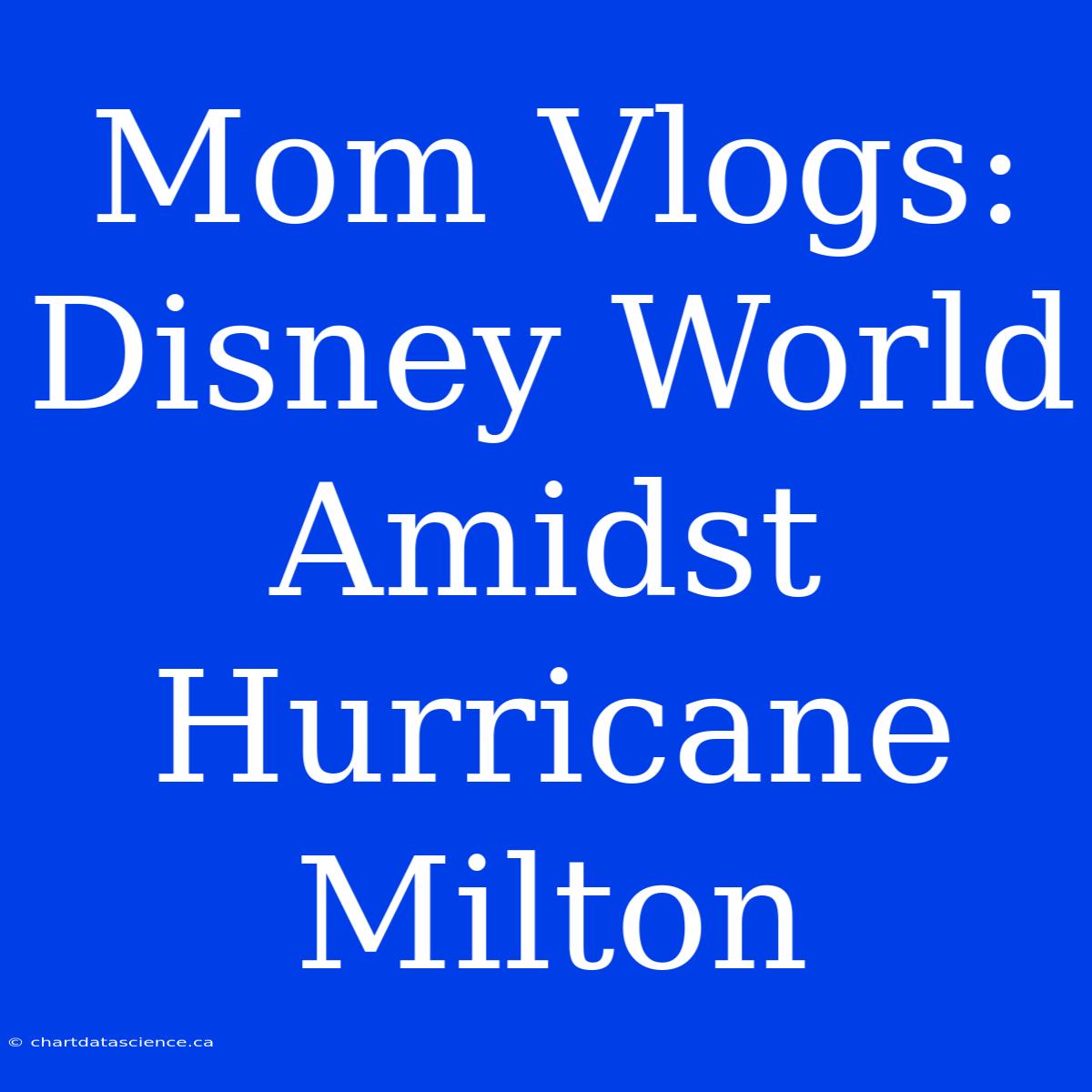 Mom Vlogs: Disney World Amidst Hurricane Milton