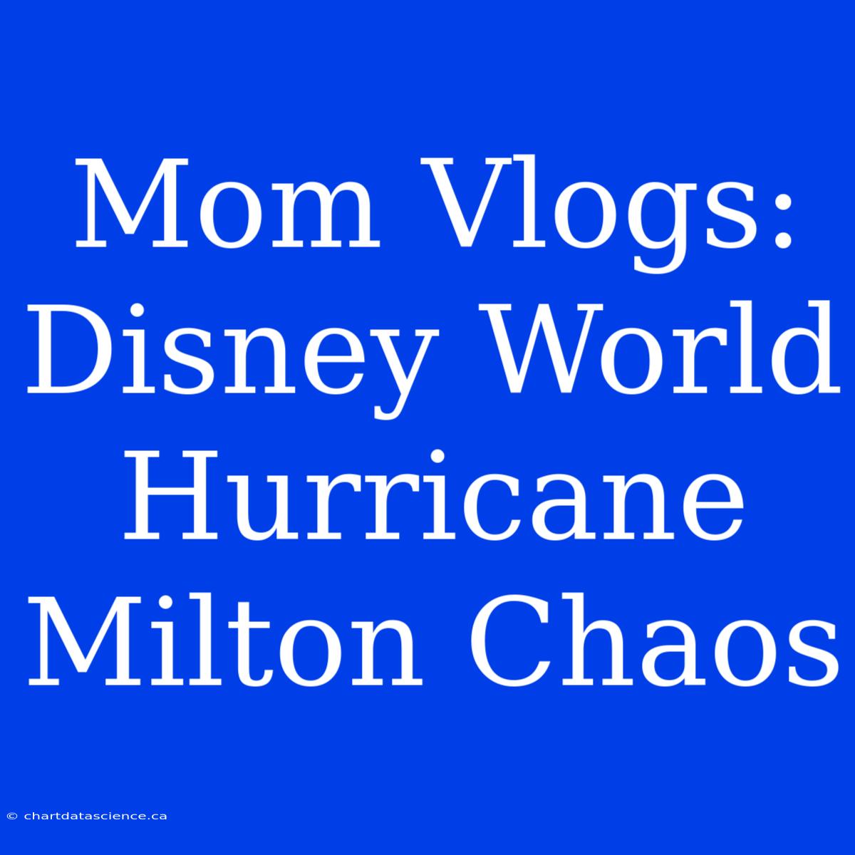 Mom Vlogs: Disney World Hurricane Milton Chaos