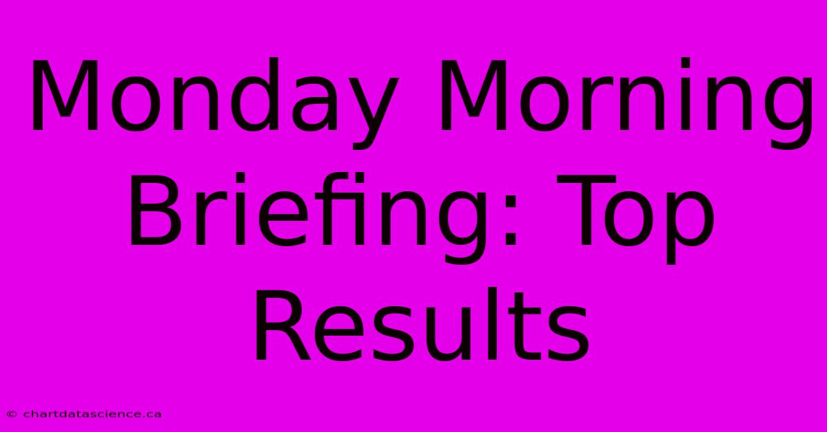 Monday Morning Briefing: Top Results