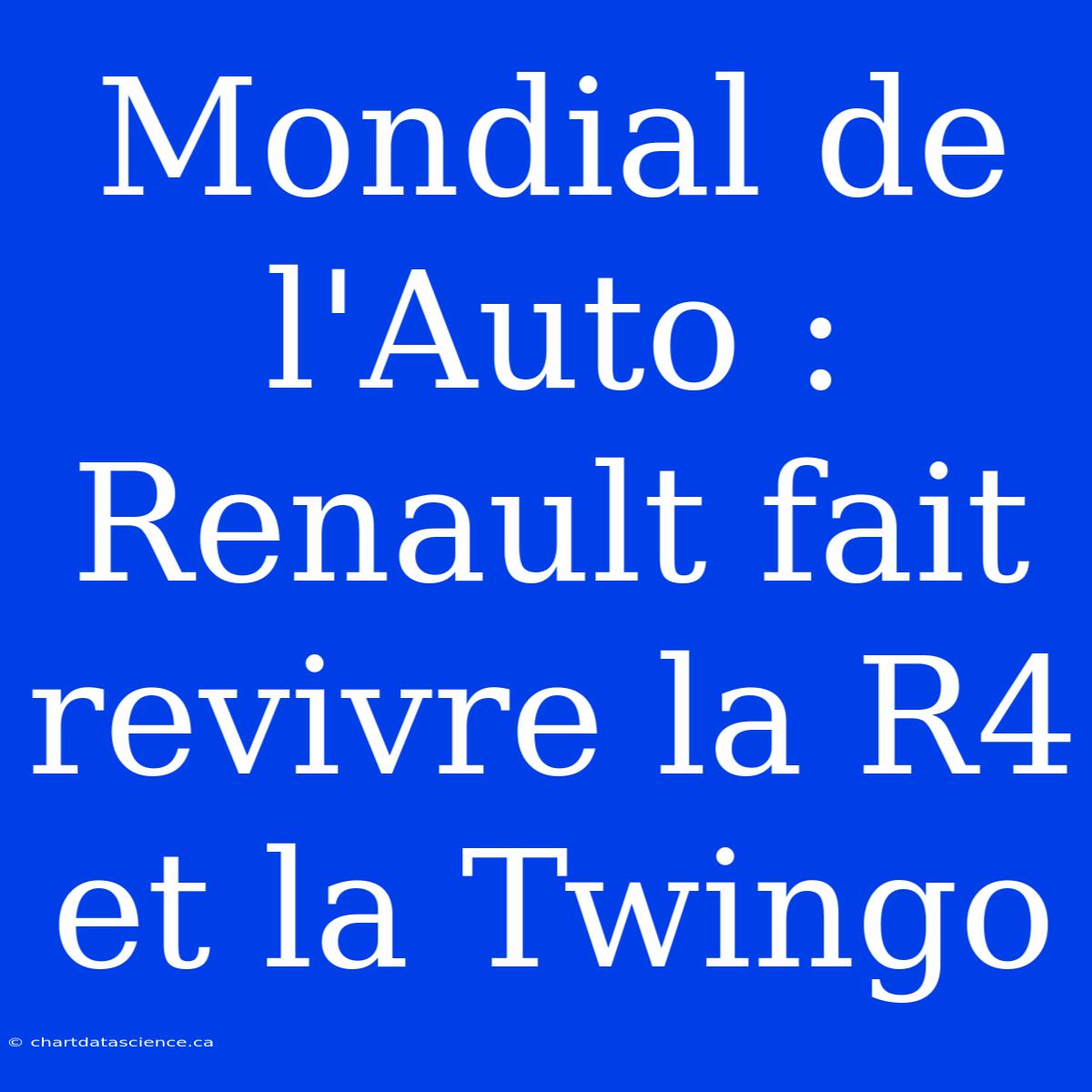 Mondial De L'Auto : Renault Fait Revivre La R4 Et La Twingo