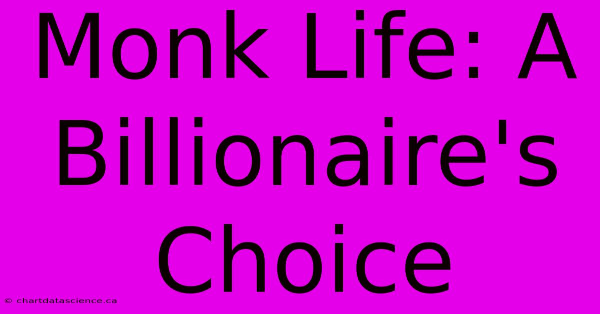 Monk Life: A Billionaire's Choice