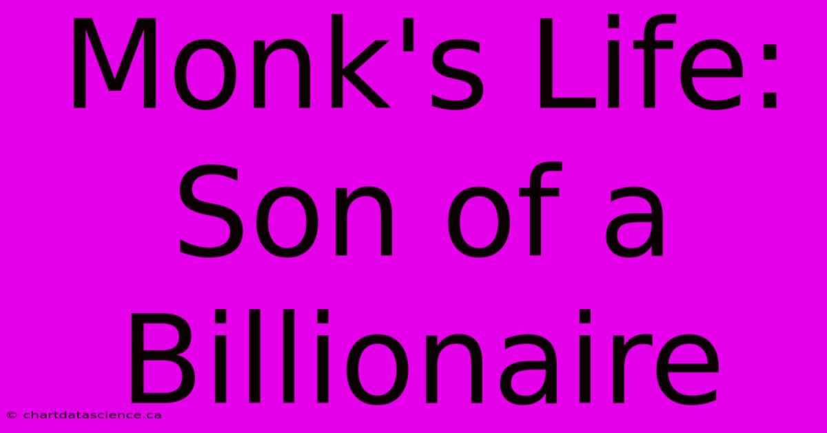 Monk's Life: Son Of A Billionaire