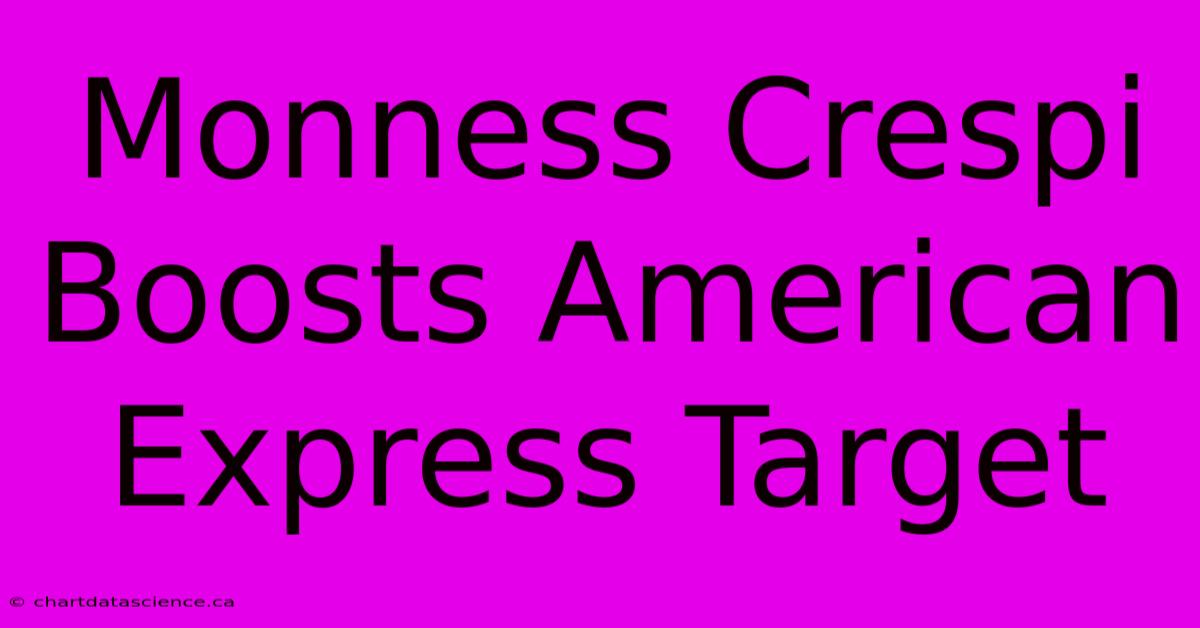 Monness Crespi Boosts American Express Target