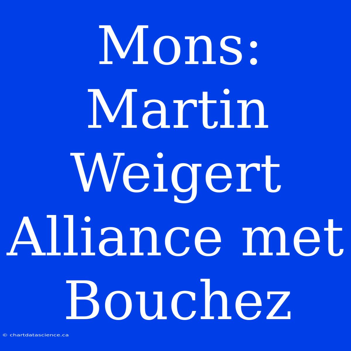 Mons: Martin Weigert Alliance Met Bouchez