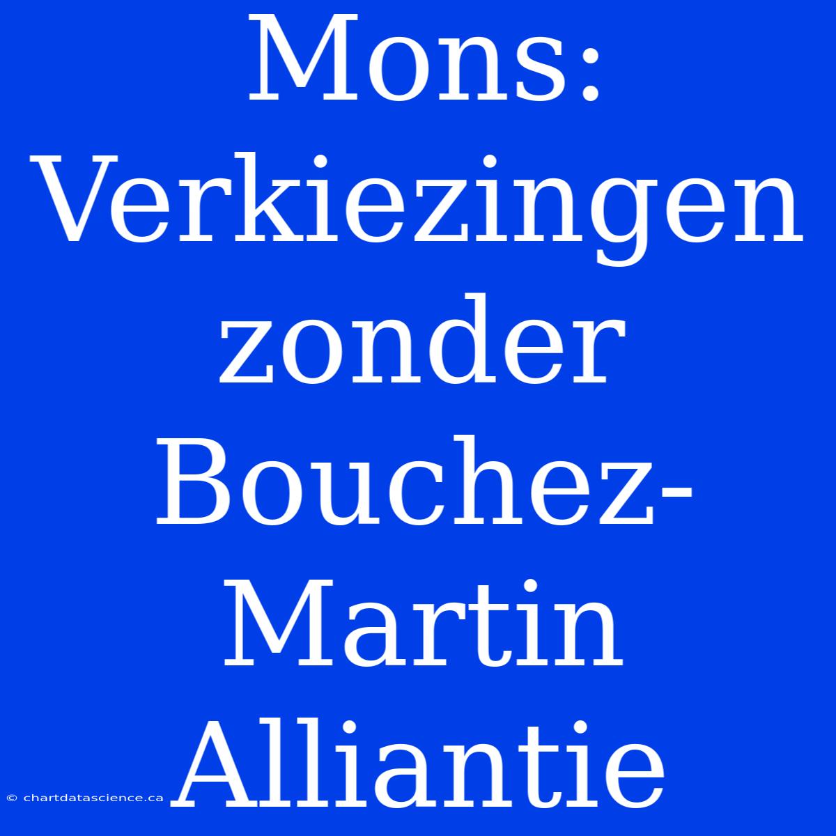 Mons: Verkiezingen Zonder Bouchez-Martin Alliantie