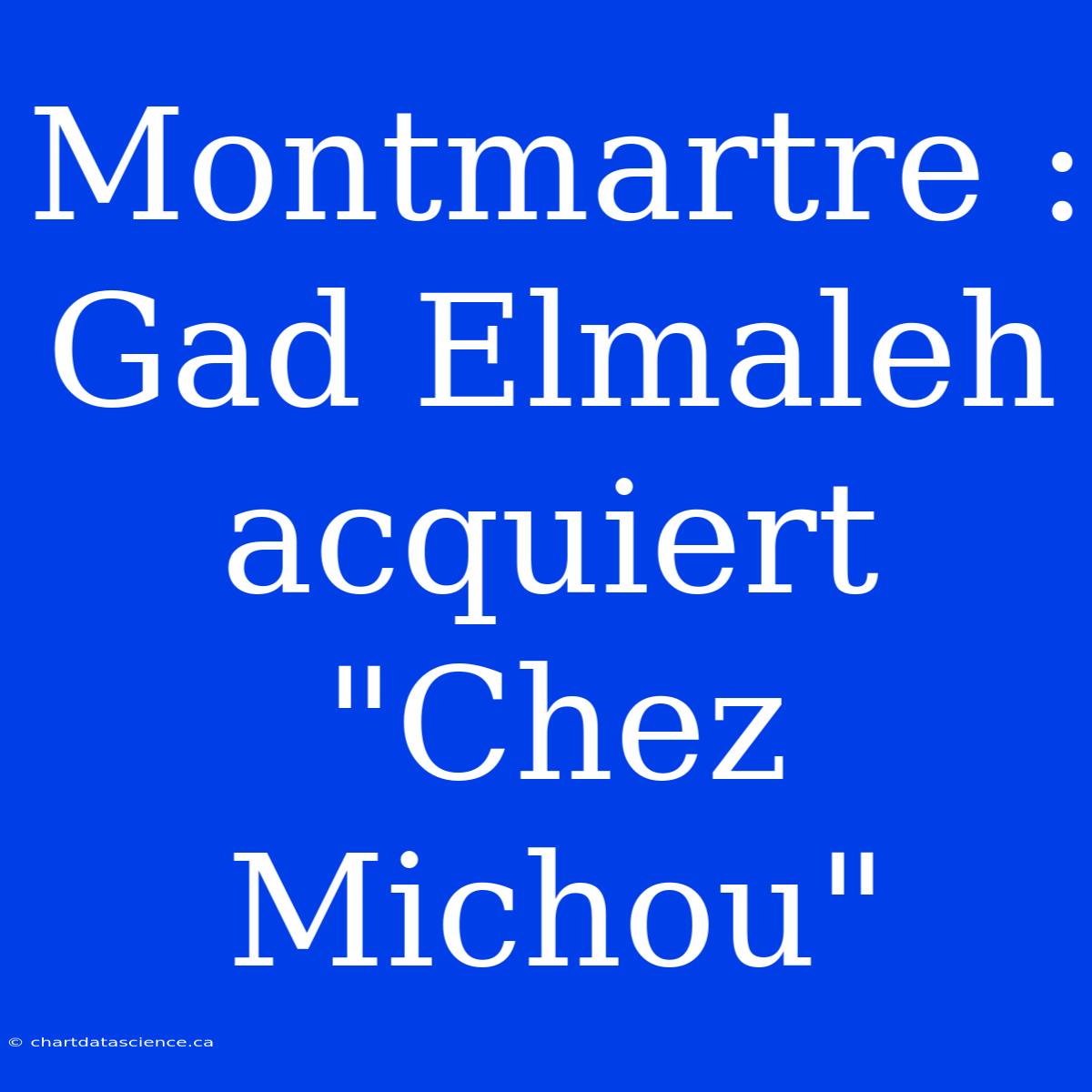 Montmartre : Gad Elmaleh Acquiert 