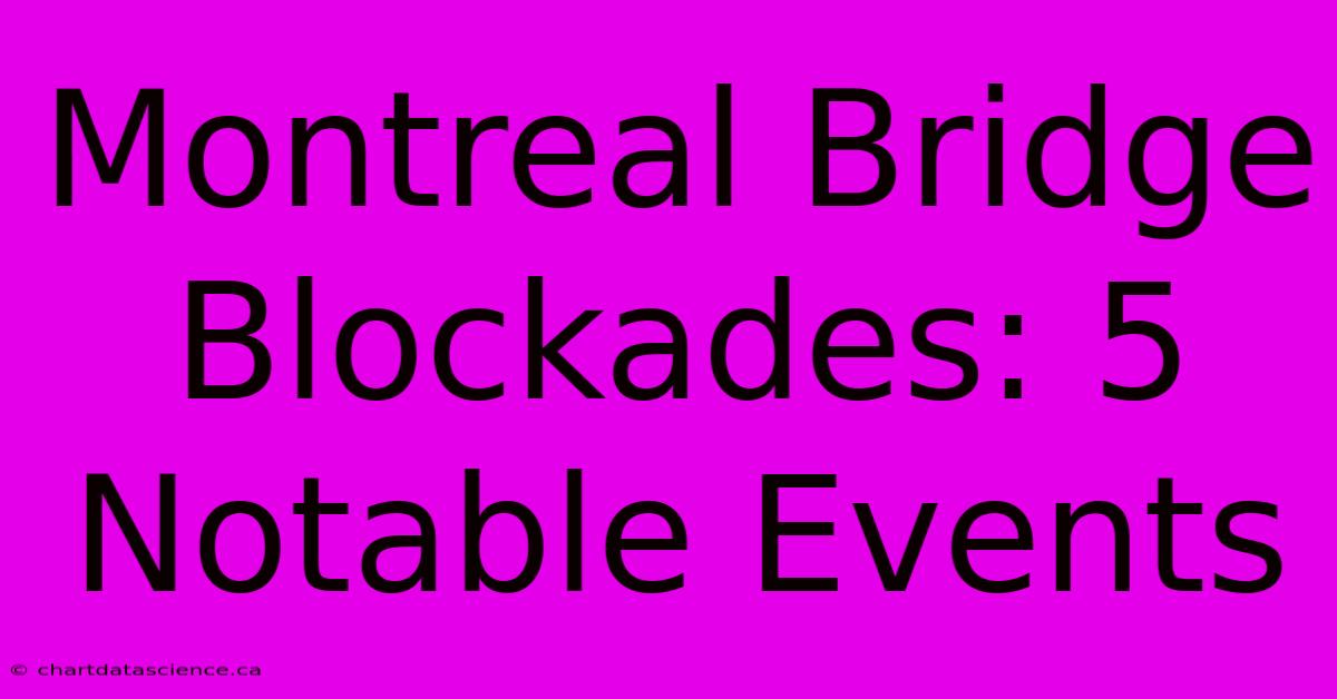 Montreal Bridge Blockades: 5 Notable Events