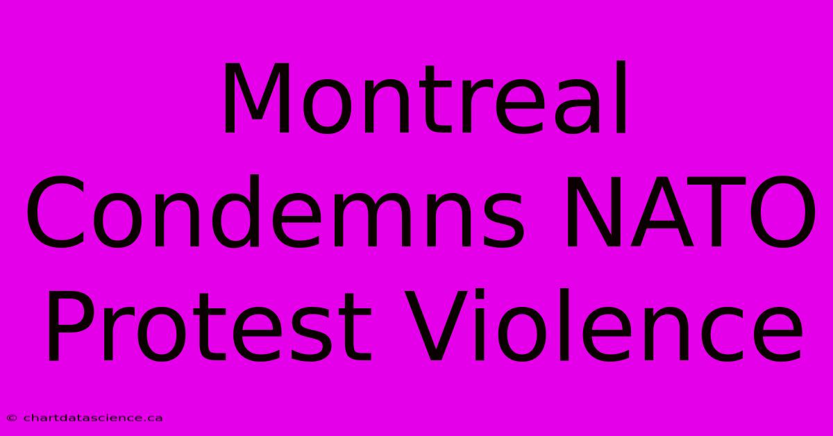 Montreal Condemns NATO Protest Violence