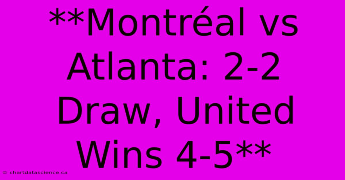 **Montréal Vs Atlanta: 2-2 Draw, United Wins 4-5**