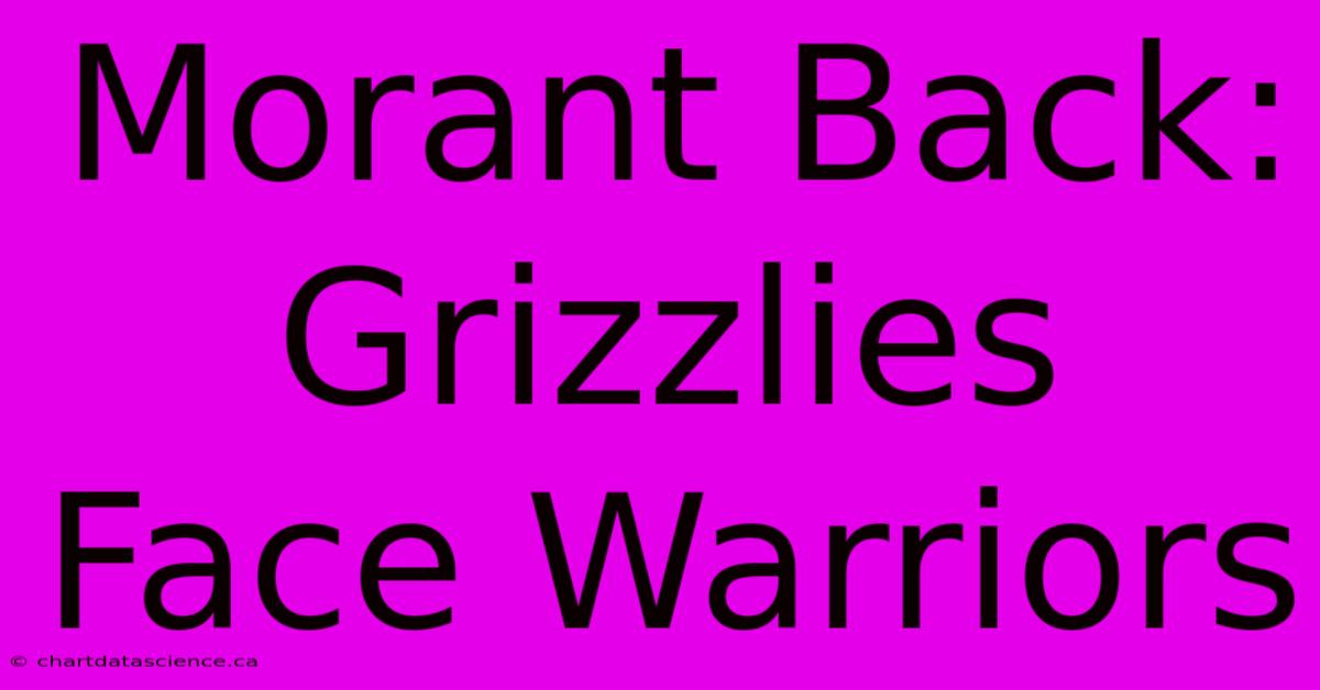 Morant Back: Grizzlies Face Warriors