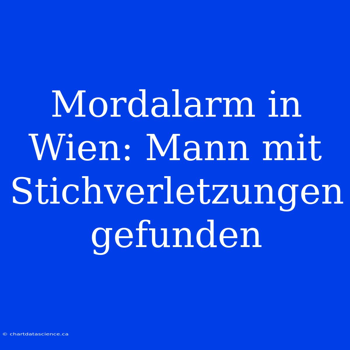 Mordalarm In Wien: Mann Mit Stichverletzungen Gefunden