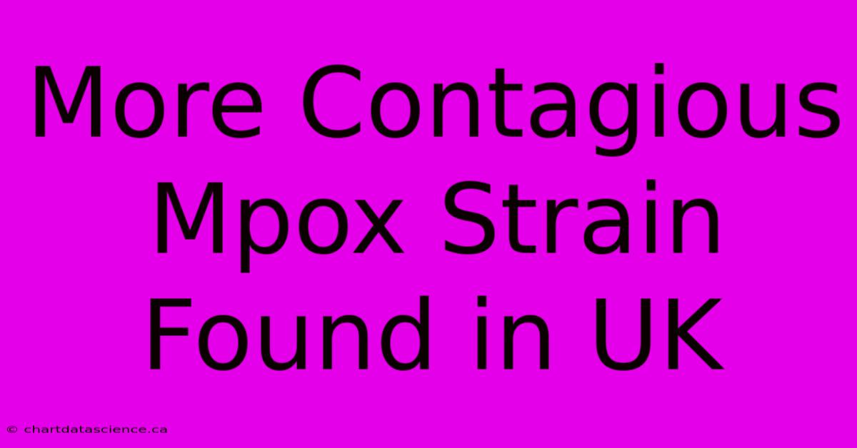 More Contagious Mpox Strain Found In UK