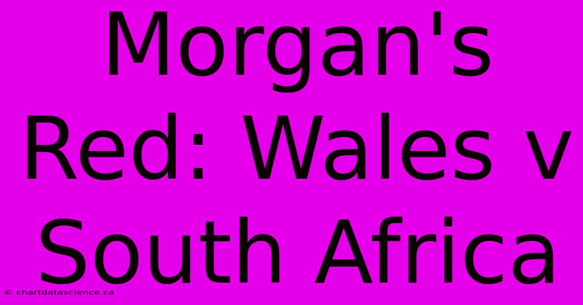 Morgan's Red: Wales V South Africa