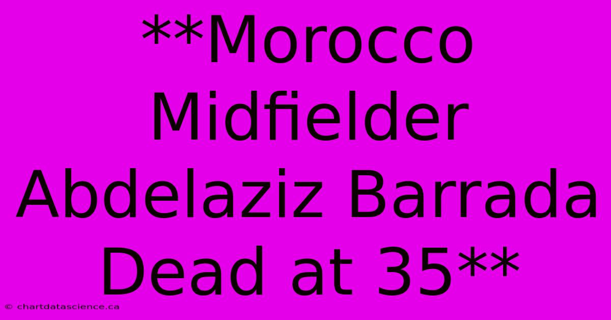 **Morocco Midfielder Abdelaziz Barrada Dead At 35** 