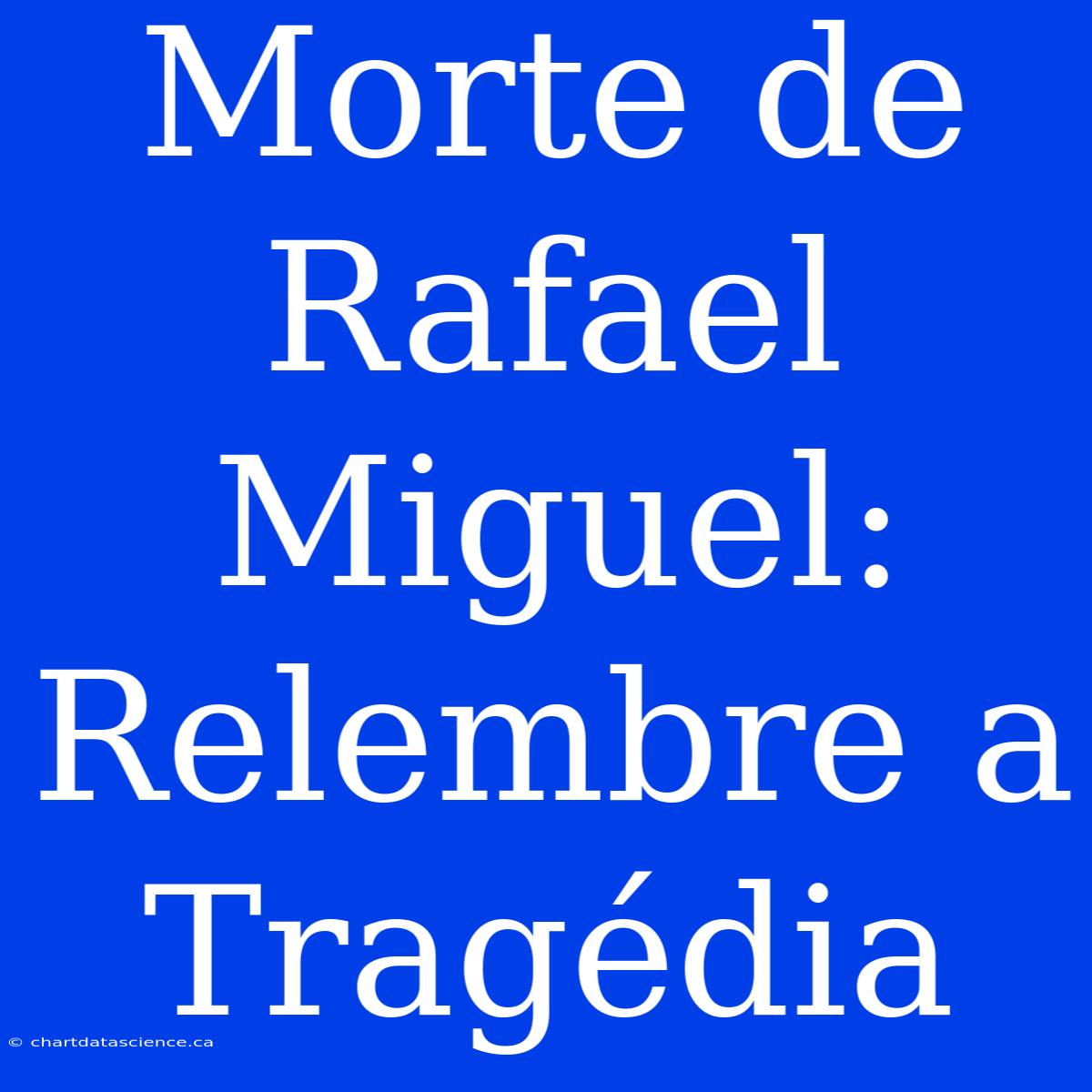 Morte De Rafael Miguel: Relembre A Tragédia