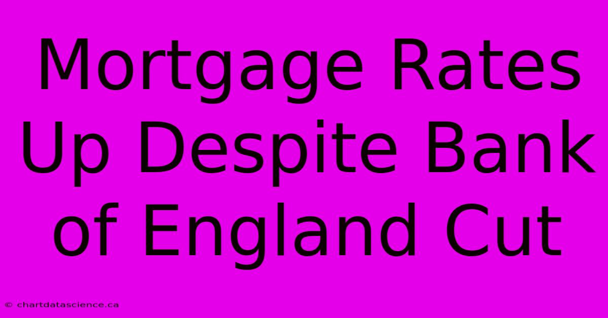 Mortgage Rates Up Despite Bank Of England Cut