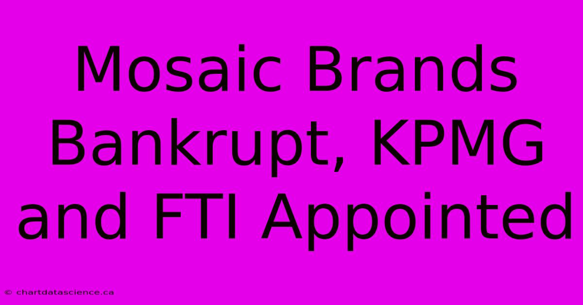 Mosaic Brands Bankrupt, KPMG And FTI Appointed