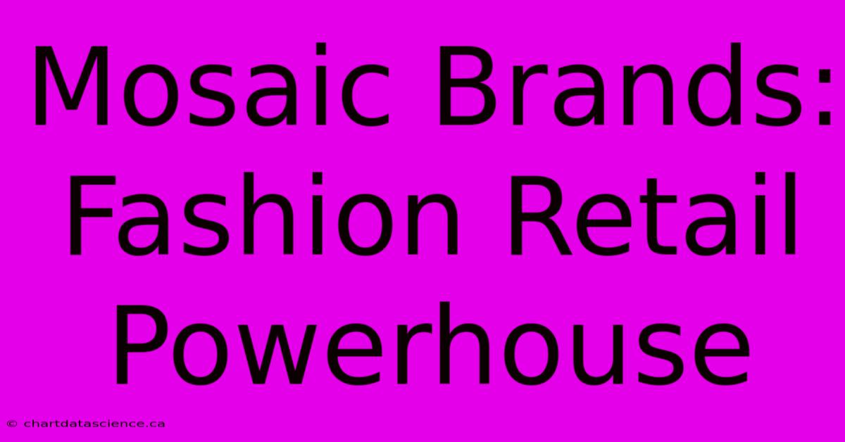 Mosaic Brands: Fashion Retail Powerhouse