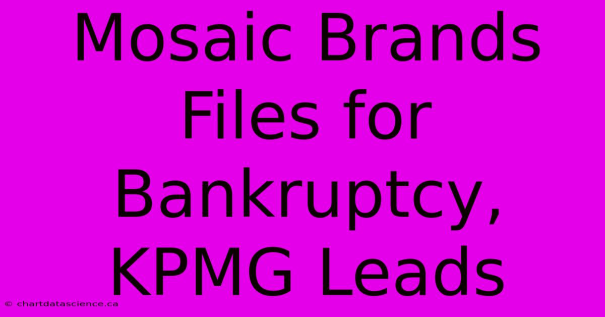 Mosaic Brands Files For Bankruptcy, KPMG Leads 