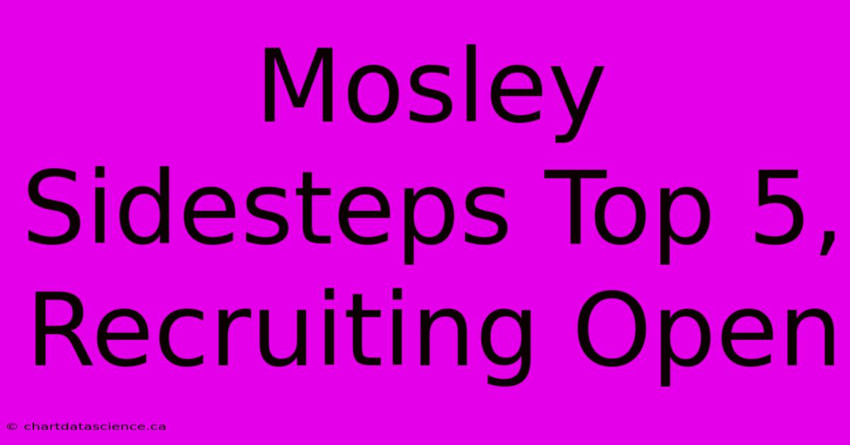 Mosley Sidesteps Top 5, Recruiting Open