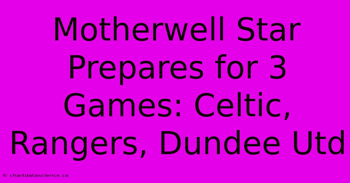 Motherwell Star Prepares For 3 Games: Celtic, Rangers, Dundee Utd 