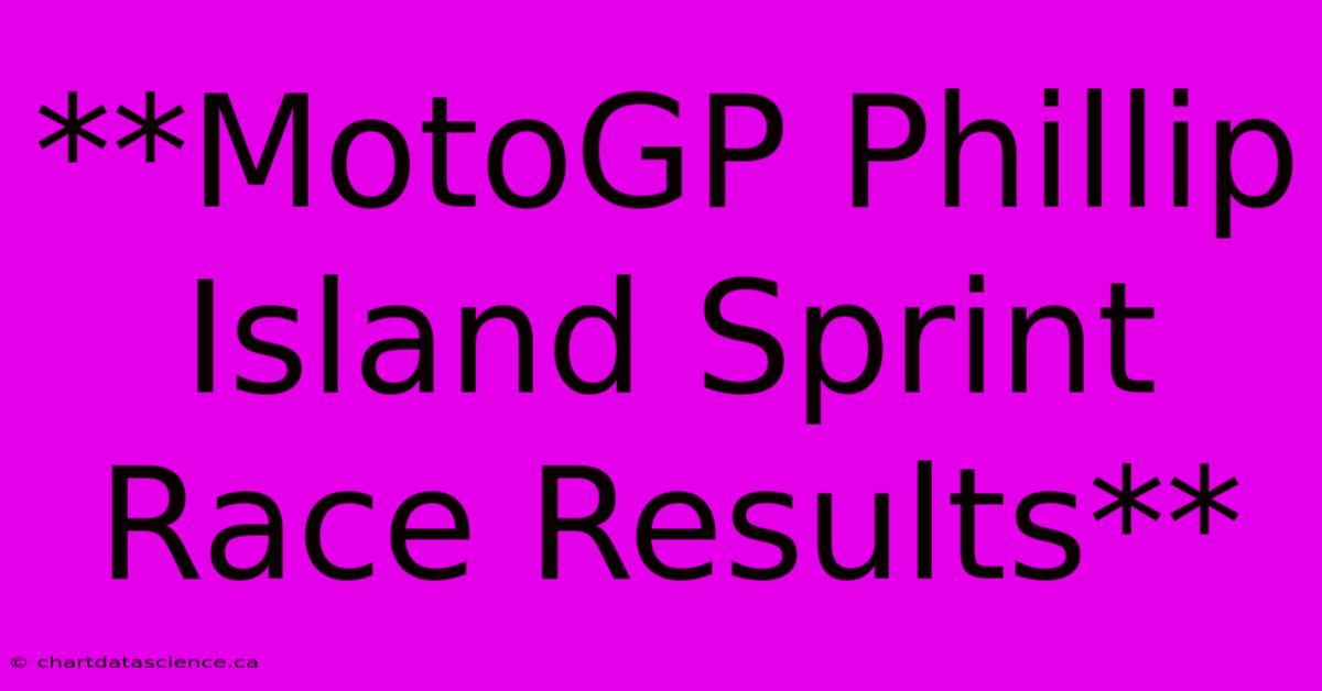 **MotoGP Phillip Island Sprint Race Results**