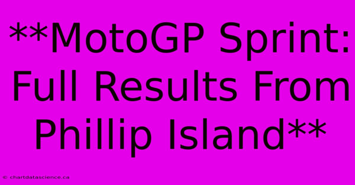 **MotoGP Sprint: Full Results From Phillip Island**