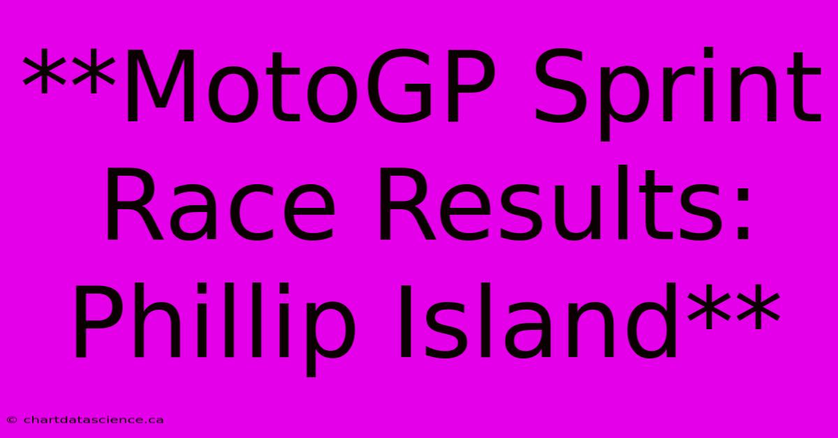 **MotoGP Sprint Race Results: Phillip Island** 