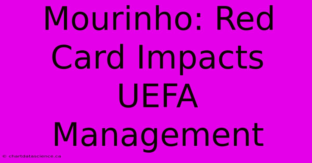 Mourinho: Red Card Impacts UEFA Management