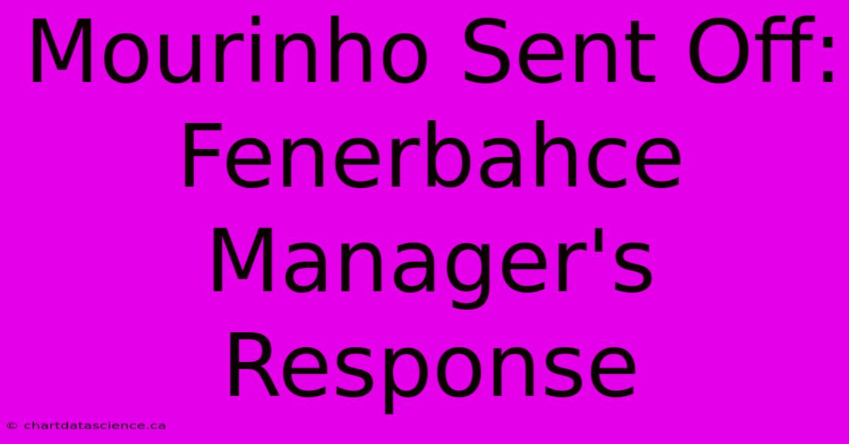 Mourinho Sent Off: Fenerbahce Manager's Response