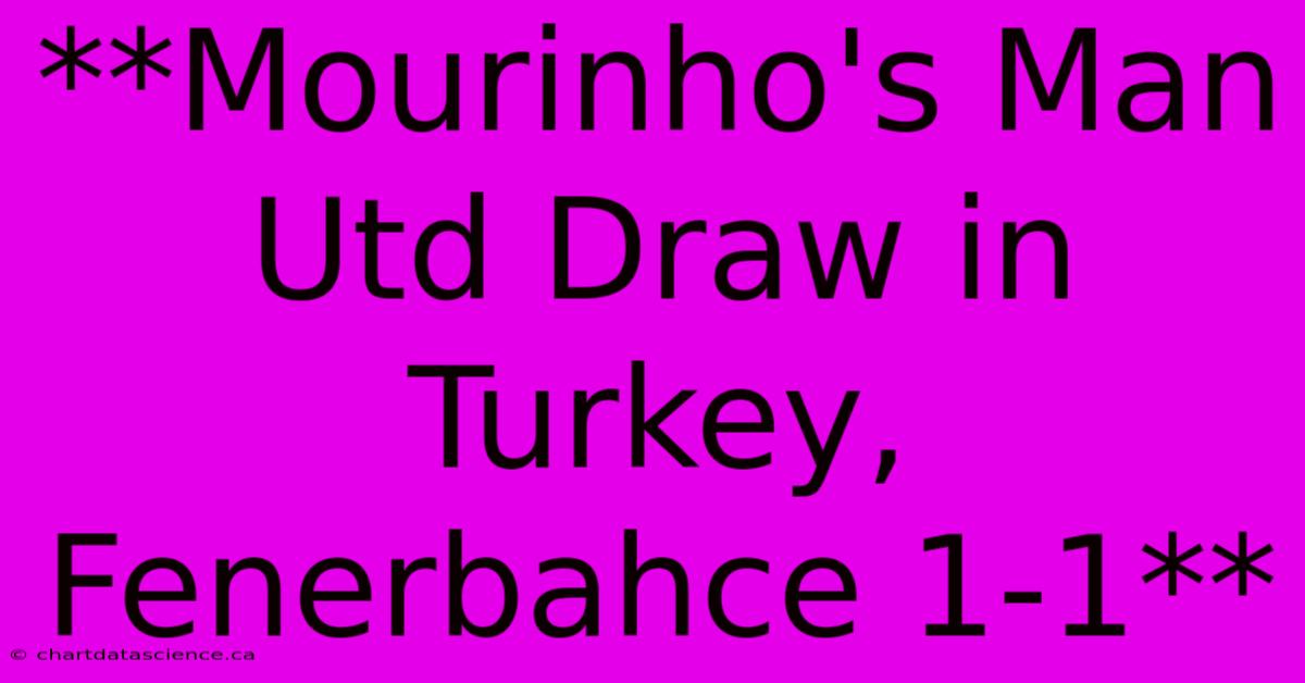 **Mourinho's Man Utd Draw In Turkey, Fenerbahce 1-1**