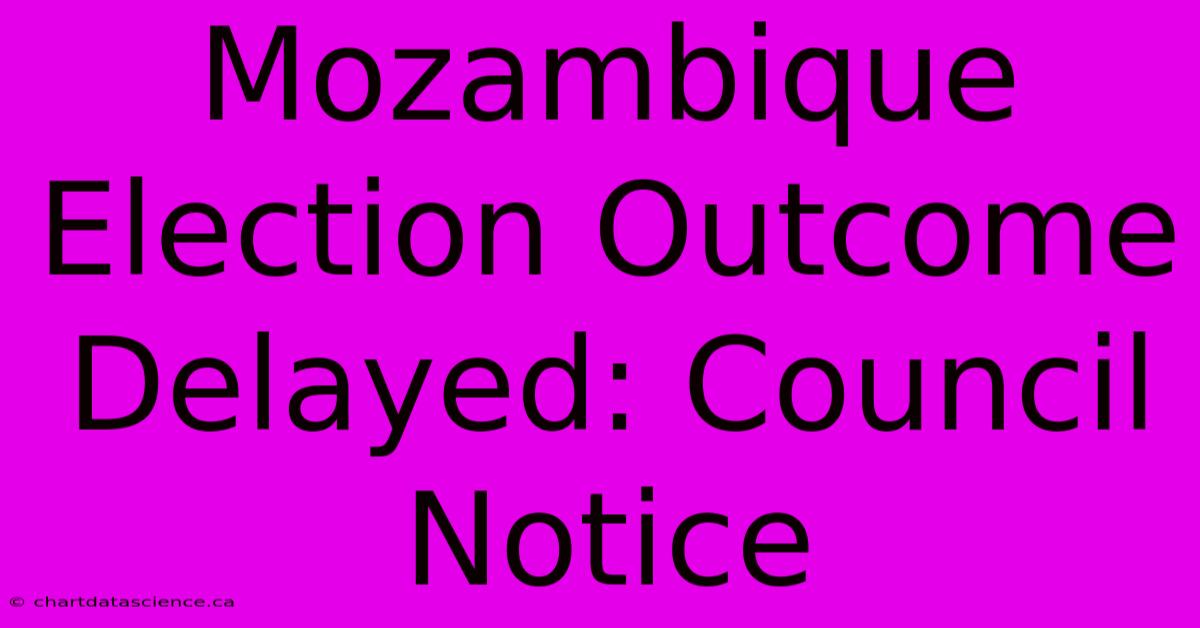 Mozambique Election Outcome Delayed: Council Notice 