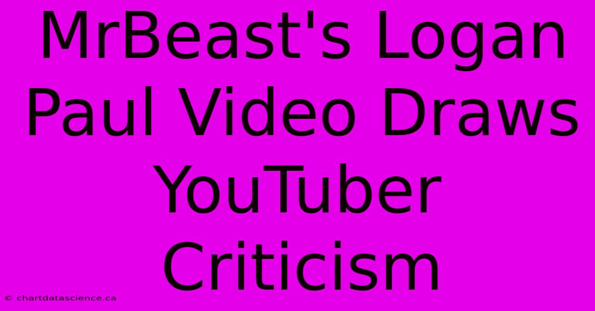 MrBeast's Logan Paul Video Draws YouTuber Criticism 