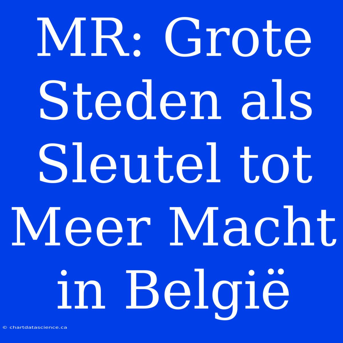 MR: Grote Steden Als Sleutel Tot Meer Macht In België