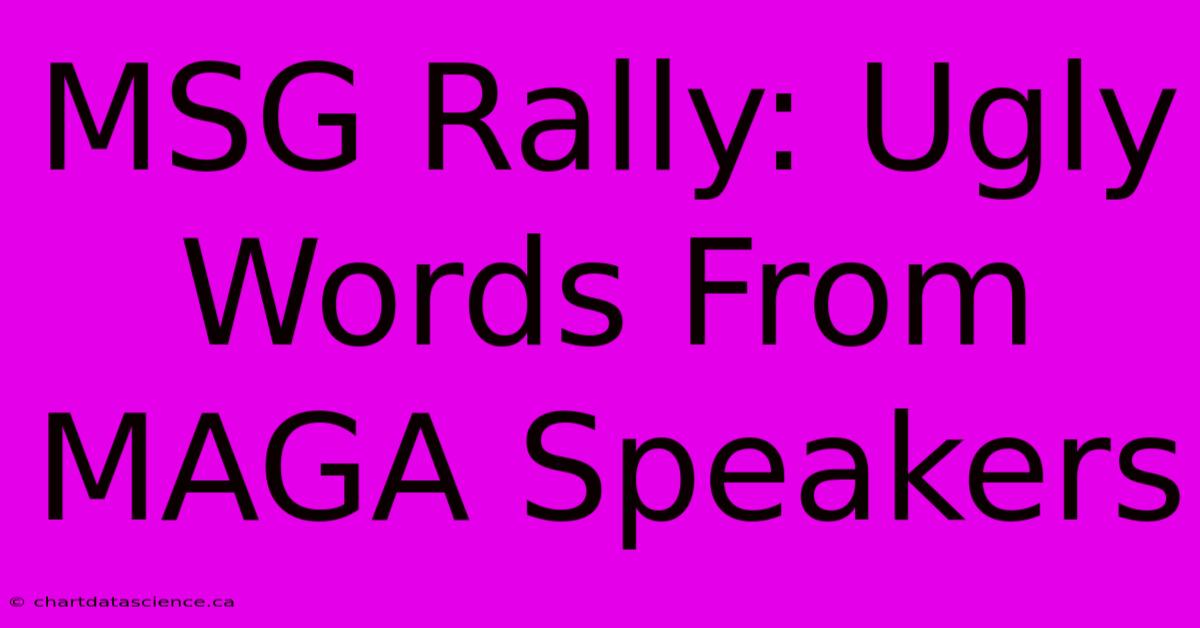 MSG Rally: Ugly Words From MAGA Speakers