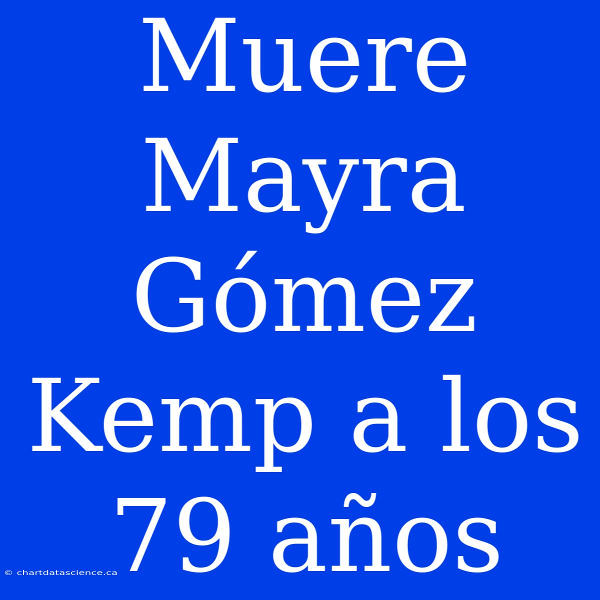 Muere Mayra Gómez Kemp A Los 79 Años