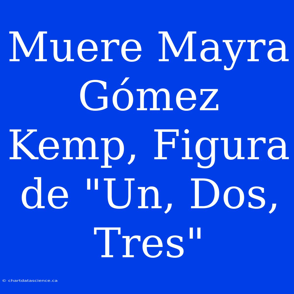 Muere Mayra Gómez Kemp, Figura De 