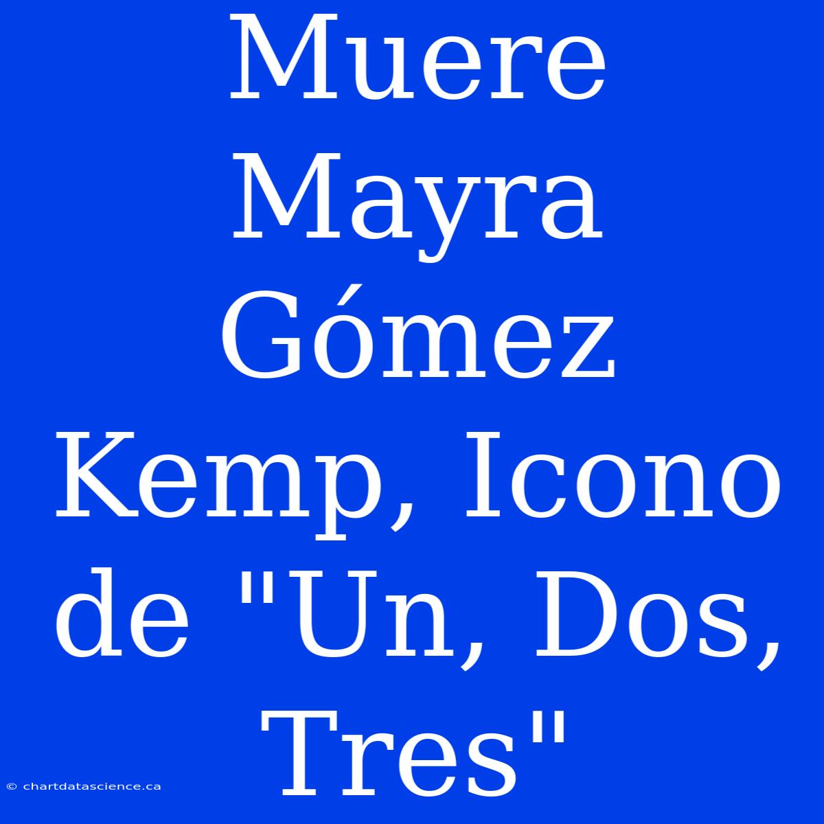 Muere Mayra Gómez Kemp, Icono De 