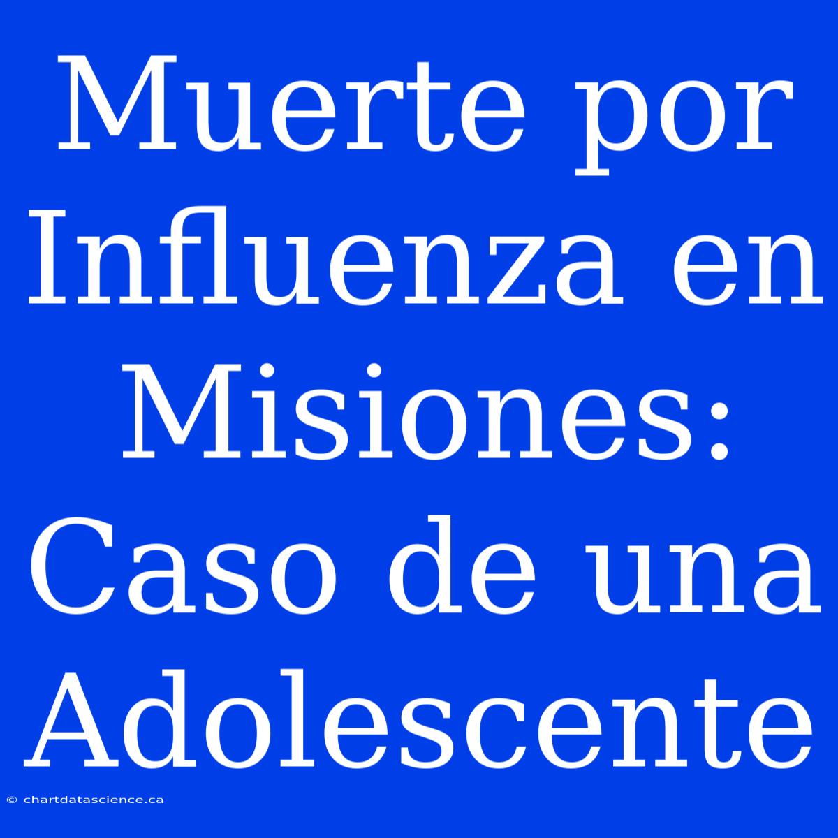 Muerte Por Influenza En Misiones: Caso De Una Adolescente