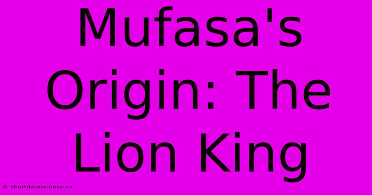 Mufasa's Origin: The Lion King