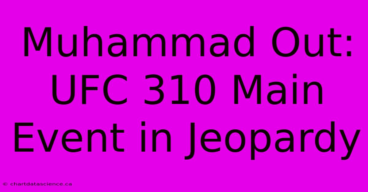 Muhammad Out: UFC 310 Main Event In Jeopardy 